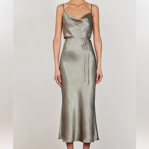 SHONA JOY La Lune Bias Cowl Midi Dress, Size 4
